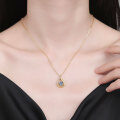 S925 Silver Moissanite Necklace, Teardrop Pendant with Moving Heart Design, Wholesale-0-2