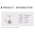 Metal Pendant Necklace with D Color Moissanite, Waterdrop Hollow Design-0-29