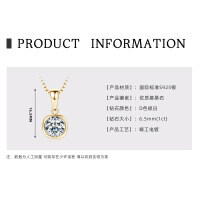 Metal Pendant Necklace with D Color Moissanite, Waterdrop Hollow Design-Small rock candy necklace [K gold]  925 silver