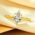 Metal Oval-Cut Zircon Ring, Women's Fashion Minimalist Versatile Commuting Niche Design Wholesale-0-2