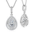 S925 Sterling Silver D-Color Moissanite Rotating Pendant Necklace-0-22