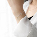 wholesale S925 Sterling Silver Korean-style Versatile Cross Zircon Pendant Tassel Bracelet Chain Jewelry for Women-0-3