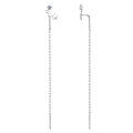 wholesale 925 Sterling Silver Korean Style Moissanite Five-Pointed Star Ear Thread Drop Long Chain Fringe Earrings for Women-0-4