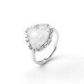 wholesale S925 Sterling Silver Guofeng Natural Ice-Type White Chalcedony Ring for Women, Smiling Buddha, New Chinese Style, Luxurious High-End Sense, National Trend-0-4