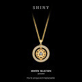 S925 Silver Shining Eight Treasures Compass Pendant Necklace-0-4