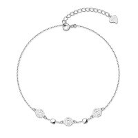 wholesale S925 Sterling Silver Retro Coin Anklet for Women, Chinese Style Minimalist Design, High-End Feel, Birth Year Ankle Chain Wholesale-Chinese Style Coin Anklet/Approx. 1.6g&gt;JL001499