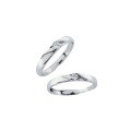 wholesale S925 Sterling Silver "Mutual Support" Couple Rings, Minimalist Design for Women, Premium Gift for Boyfriend/Girlfriend, Anniversary Pair-0-4
