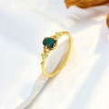wholesale Sterling silver Japanese-style luxury ring NOJES* with green aventurine and peridot, women's jewelry, wholesale and dropshipping from manufacturers with ready stock-0-0