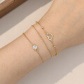 wholesale S925 Sterling Silver French-style Openwork Double Heart Bracelet With Zircon And Butterfly Accent-0-4