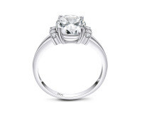 S925 Sterling Silver Square Zircon Ring, Cross-border Supply, Flashy & Minimalist Style-Q style [Clearance Sale with Free Shipping]  US Size 8