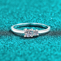 S925 Sterling Silver Full Moissanite Women's Ring, Minimalist and Versatile-36 points, all of Mozambique  No. 12