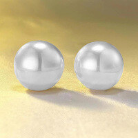wholesale S925 Sterling Silver New 16mm Natural Freshwater Pearl Ear Studs Fashion Minimalist European Style-E323 Pearl Earrings 925 Silver
