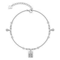 wholesale S925 Sterling Silver Abacus Anklet for Women, Minimalist Korean Style Fashion, Internet-Famous Light Luxury High-End Sense Trendy Anklet-Personalized abacus anklet / approximately 2.61g&gt;JL001532