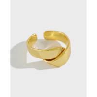 wholesale S925 Sterling Silver 2198 Korean Version Minimalist Ins Small Loop Knot Love Ring for Women Versatile Silver Ring-18K Gold [No. 13/Adjustable] Opening adjustable