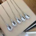 wholesale S925 Sterling Silver New Chinese Style Gourd White Ice Jade High Ice Glass-Grade Natural Chalcedony Pendant Necklace Collarbone Chain-0-0