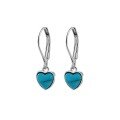 wholesale 925 Sterling Silver European and American Cross-Border New Bohemian Retro Minimalist Heart-shaped Turquoise Ear Studs and Ear Drops for Women-0-4