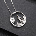 wholesale 925 silver Chinese-style pendant with zodiac series jade rabbit and natural gemstone necklace pendant-0-3