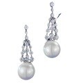 wholesale S925 Sterling Silver New Sparkling Tassel 11mm Pearl Ear Studs, Small and Exquisite Style-0-4