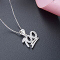 wholesale S925 sterling silver zircon inlaid creative 100-point pendant student exam full score necklace wholesale-0-2