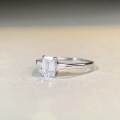 wholesale Sterling Silver D Color Moissanite Ring for Women, Square Emerald Cut Princess Four-Prong Setting-0-1