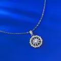 wholesale S925 Sterling Silver Fashion Christmas Style Snowflake Astrolabe Necklace, Versatile for Everyday Wear-0-4