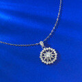 wholesale S925 Sterling Silver Fashion Christmas Style Snowflake Astrolabe Necklace, Versatile for Everyday Wear-0-3