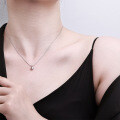 S925 Sterling Silver Moissanite Pendant Necklace, D-Color Crown Design, Light Luxury Style-0-2