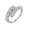 S925 Sterling Silver Moissanite Open Stacking Ring, Valentine's Gift, Factory Customization-0-3
