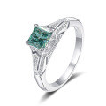 wholesale S925 Sterling Silver Wholesale Hot-selling Princess Cut 1/2 Carat Colored Moissanite Ring for Cross-border Trade-0-7