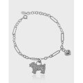 wholesale S925 Sterling Silver 228 Korean Version Ins Niche Design Minimalist and Versatile Puppy Series Textured Puppy Pattern Bracelet for Women-0-0