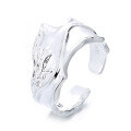 wholesale S925 Sterling Silver European and American Minimalist Volcanic Lava Irregular Set Trendy Open Ring-0-6
