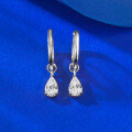 wholesale S925 Sterling Silver 5*8 Pear-Shaped Small Diamond Earrings Ear Clips, New for Quick Sales-0-6