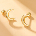 wholesale S925 Silver Screw Ear Stud, Moon Ear Stud for Women, Small and Dainty, Easy to Heal, Suitable for Daily Wear, Cartilage Earring-0-1