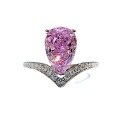 wholesale S925 Sterling Silver New High Carbon Diamond Lavender Purple Diamond 7*11 Ring for WomenIns Fashion-0-4