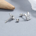 wholesale 925 Sterling Silver Rabbit Zircon Stud Earrings For Women-0-3