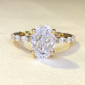 wholesale S925 silver new fashionable luxury high-carbon diamond oval 7*10 ring, best-selling in Europe and America-0-0