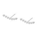 wholesale S925 Sterling Silver Niche Design Full Diamond Stud Earrings, Ins Style Cross-Border Accessories Smile Earrings for TEMU SheIn Dropshipping-0-4