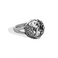 wholesale S925 Silver Ring with Lotus, Carp, and Rose Design, Retro and Versatile Index Finger Ring for Women-0-3