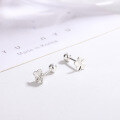 wholesale 999 Silver Flower Ear Studs Women Korean Style Cute Sweet Five-Petal Flower Ear Studs Delicate Frangipani Ear Accessories for Dropshipping-0-1