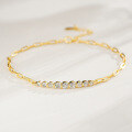 S925 Silver Irregular Straight Bracelet with D Color Moissanite, Ins Style-0-1
