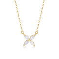 wholesale S925 Sterling Silver Four-leaf Clover And Butterfly Necklace For Women, Minimalist And Elegant Pendant-0-0