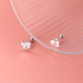 wholesale S925 silver Korean version minimalist engraved heart stud earrings for women, small fresh and elegant threaded ear accessories G9483-0-3