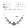 925 Silver Women's Luxury D Color Moissanite Necklace, Simple and Elegant-0-4