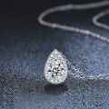 S925 Sterling Silver Moissanite Necklace, Women's Minimalist Pendant Choker Wholesale-0-1