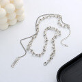 wholesale S925 Sterling Silver Trendy Horsebit Chain Tassel Letter Pendant Necklace Creative Heavy Duty European Style Popular Necklace-0-2