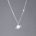 wholesale S925 Sterling Silver Nalan Galaxy Pendant Necklace Women's Japanese Style Fashion Brushed Universe Necklace Collarbone Chain D9274-0-0