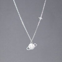 wholesale S925 Sterling Silver Nalan Galaxy Pendant Necklace Women's Japanese Style Fashion Brushed Universe Necklace Collarbone Chain D9274-S925 silver necklace