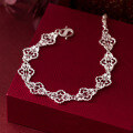 wholesale 990 sterling silver fresh sweet ins-style niche design exquisite minimalist hollow filigree bracelet S7817-0-2