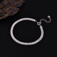 Sterling Silver Pearl Bead Cubic Zirconia Bracelet, 2025 New Women's Gift-925 Silver YSM-3837
