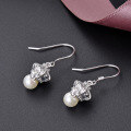 wholesale S925 silver jewelry source factory, fashionable crown pearl earrings for women, minimalist silver jewelry wholesale-0-1